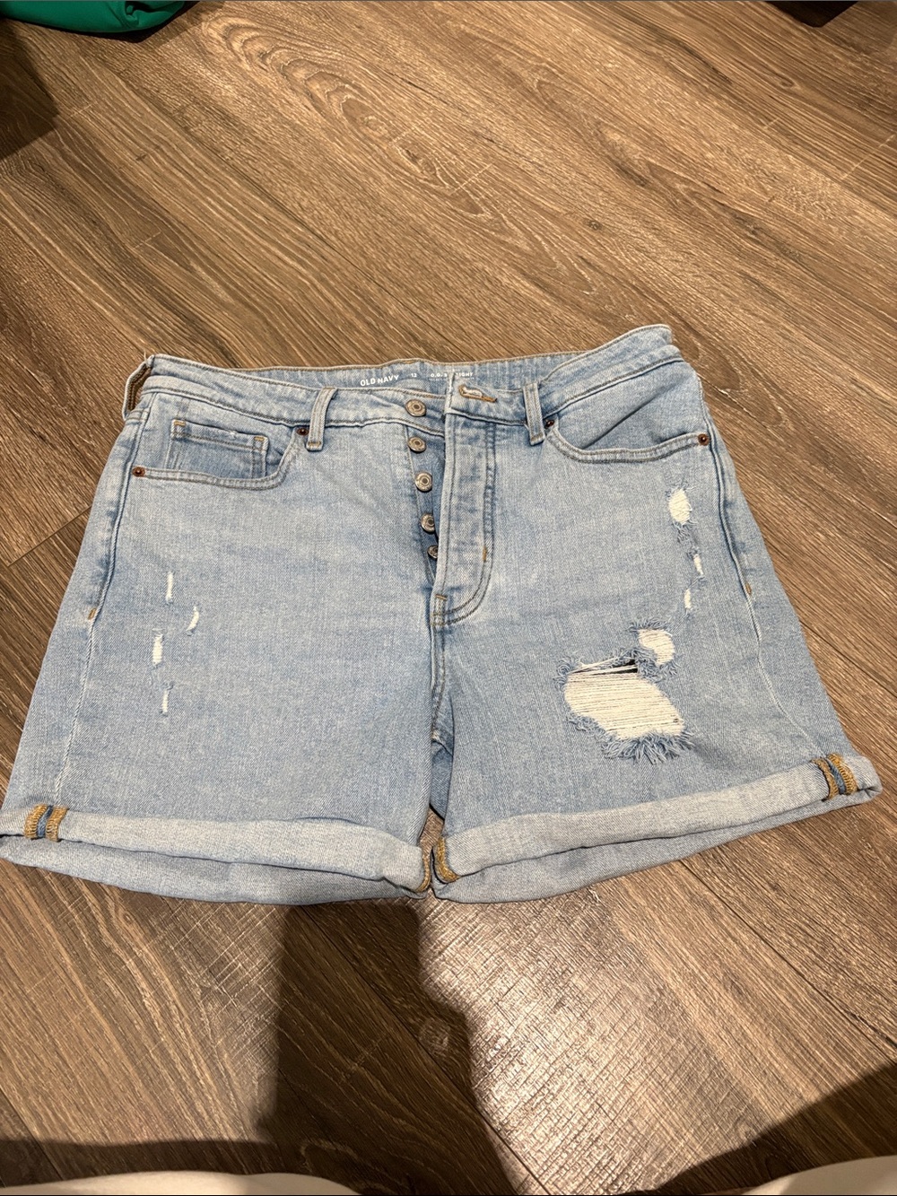 Old Navy Light Blue Distressed Denim Shorts